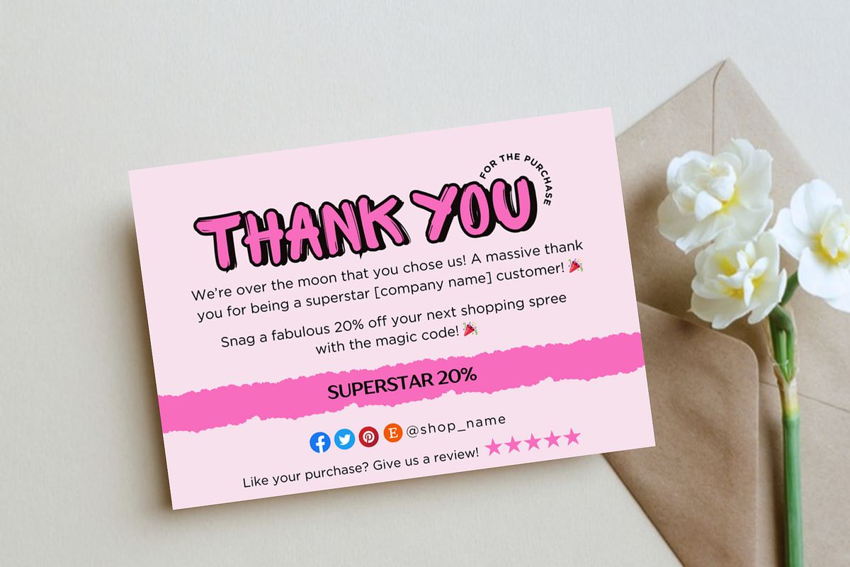 Cute Small Business Thank You Card, a Card Template by Elegant_Studio44 (Photo 3 of 5)