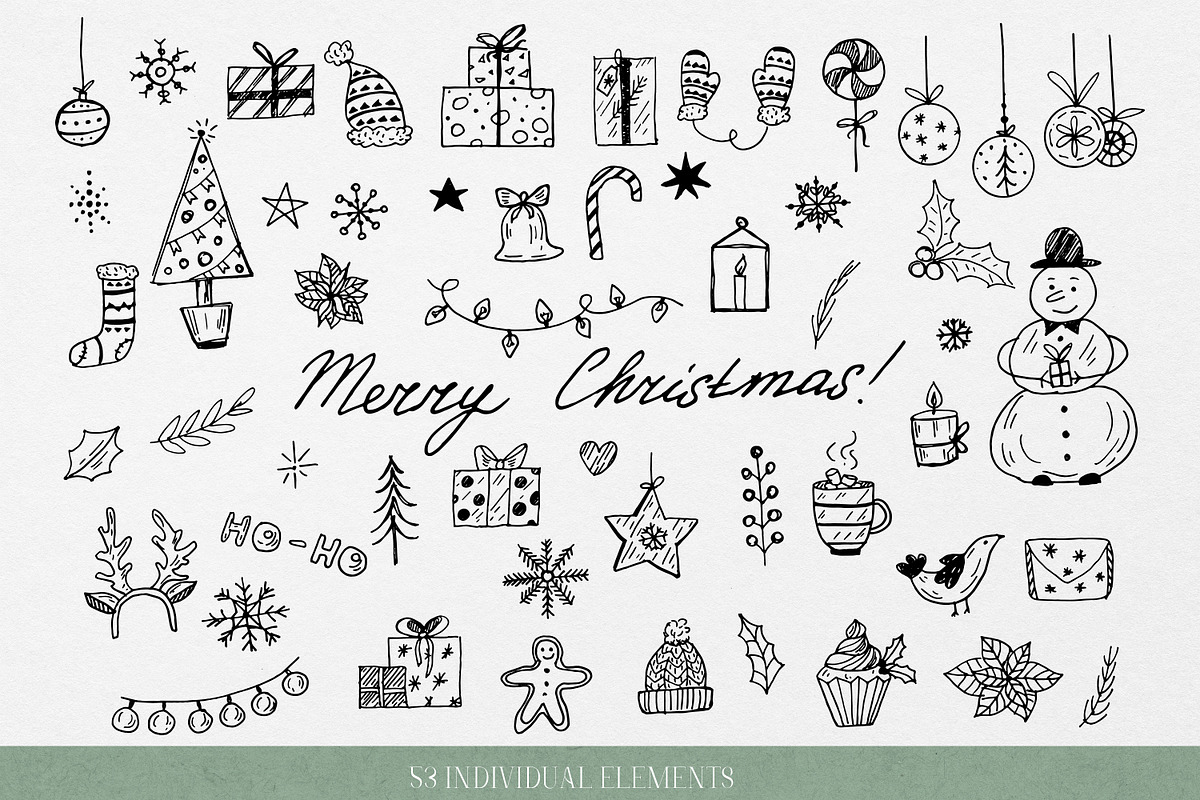 Doodle Christmas Illustrations, an Object Graphic by Graphic Soul (Photo 3 of 5)