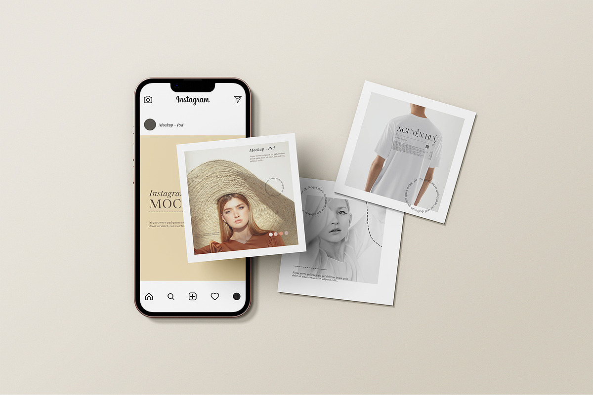 Instagram Post Mockup, a Print Template by Tahtagraphic (Photo 1 of 11)