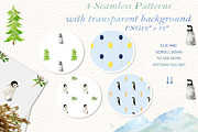 Winter Penguins. Watercolor clipart, an Animal Illustration by LABFcreations (Thumbnail 7 of 8)