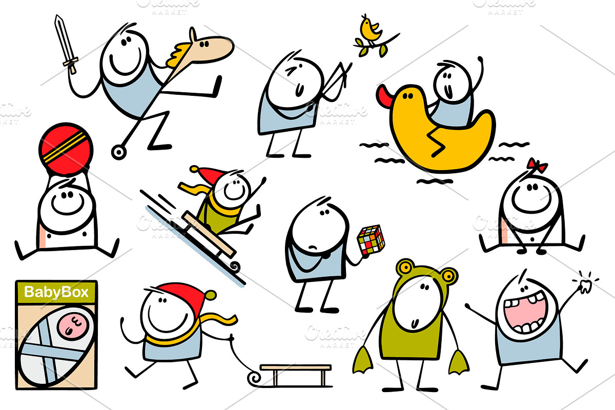 Cartoon children set 1., a Person Illustration by eka panova (Photo 3 of 6)