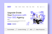 SEO Agency Landing Page Layout, an UI Kit Template by CreativeShaper (Thumbnail 2 of 5)