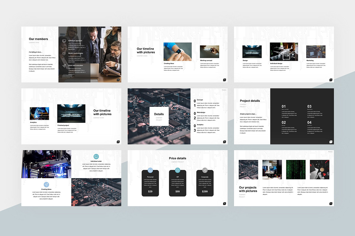 Techno-PowerPoint Template [PPTX], a Presentation Template by litoondev (Photo 6 of 11)
