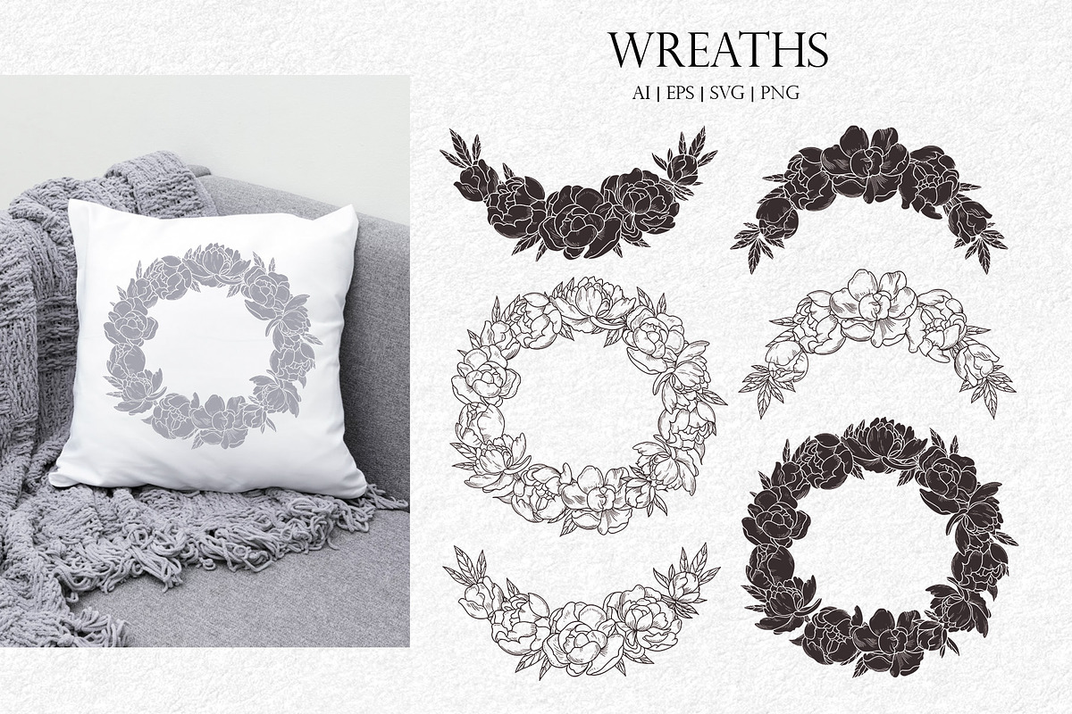 Peonies Line Art SVG, AI, EPS, PNG, a Decorative Illustration by InstaDesignPro (Photo 11 of 12)