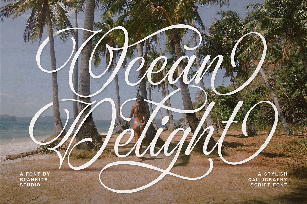 Ocean Delight a Stylish Script Font, a Script Font by Blankids Studio (Photo 1 of 13)
