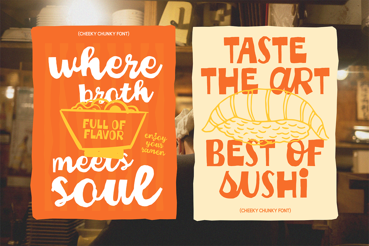 Cheeky Chunky - Sans Vibe Script, a Script Font by agnyhasyastudio (Photo 2 of 16)