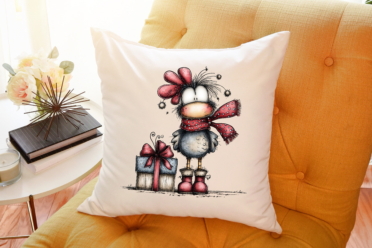 Quirky Christmas Rooster Clipart, an Illustration by Sublimation Artist (Photo 6 of 6)