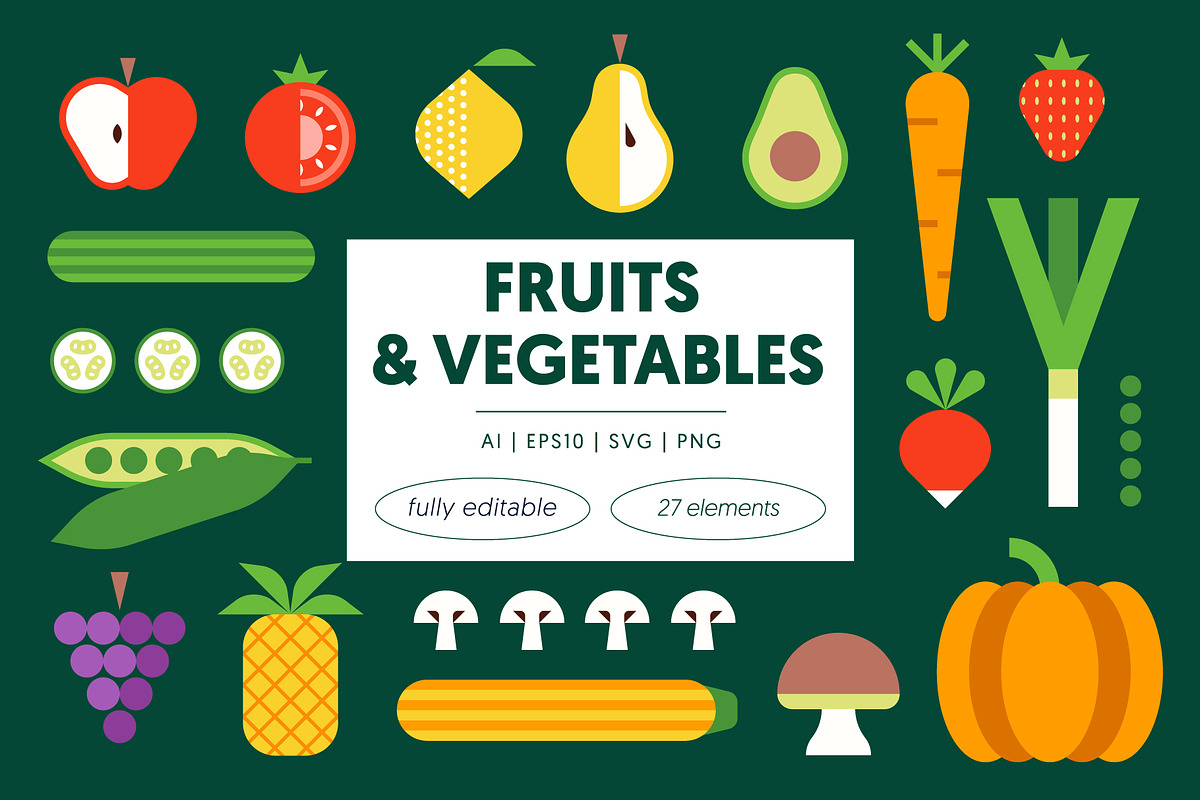 Fruits and Vegetables Illustrations, a Food Illustration by Léo Alexandre (Photo 1 of 3)