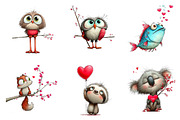 Valentine Animal Clipart Bundle, an Illustration by CreationArt (Thumbnail 3 of 7)
