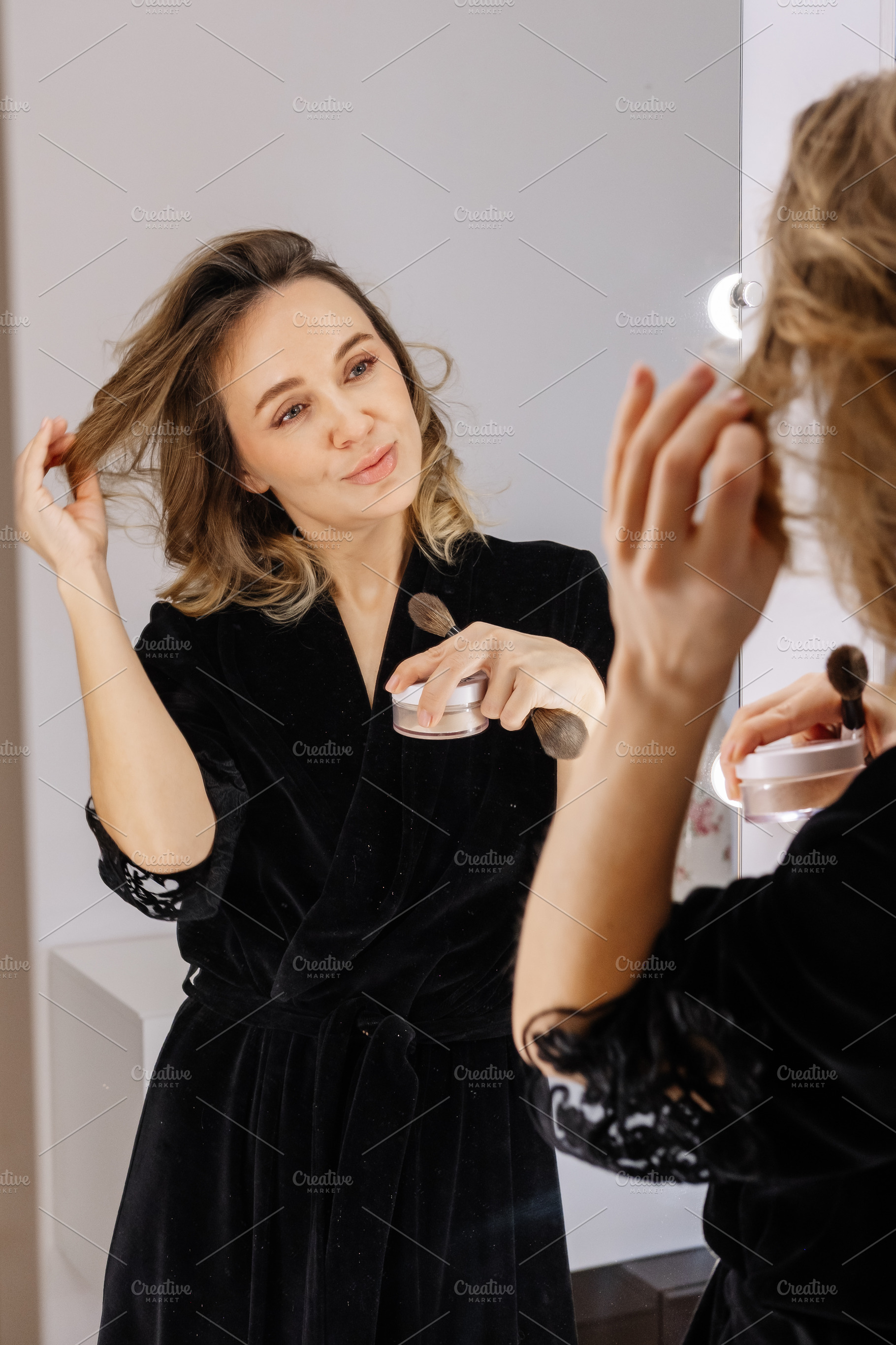 Makeup routine morning beauty female treatment, a Person Photo by Photo Drive Studio