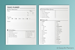 Travel Planner Letter Size Printable