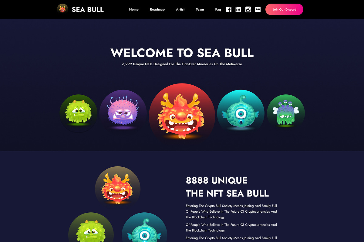 NFT Landing Page HTML Template, a Landing Page Template by CodexCoder Themes (Photo 2 of 4)