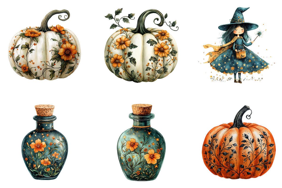 Witches witch Halloween Clipart, a Seasonal Illustration by Designking (Photo 5 of 5)
