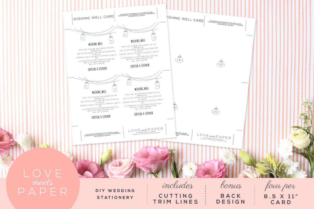 Wishing Well Wedding Card W1017, an Invitation Template by Love Meets Paper (Photo 2 of 2)