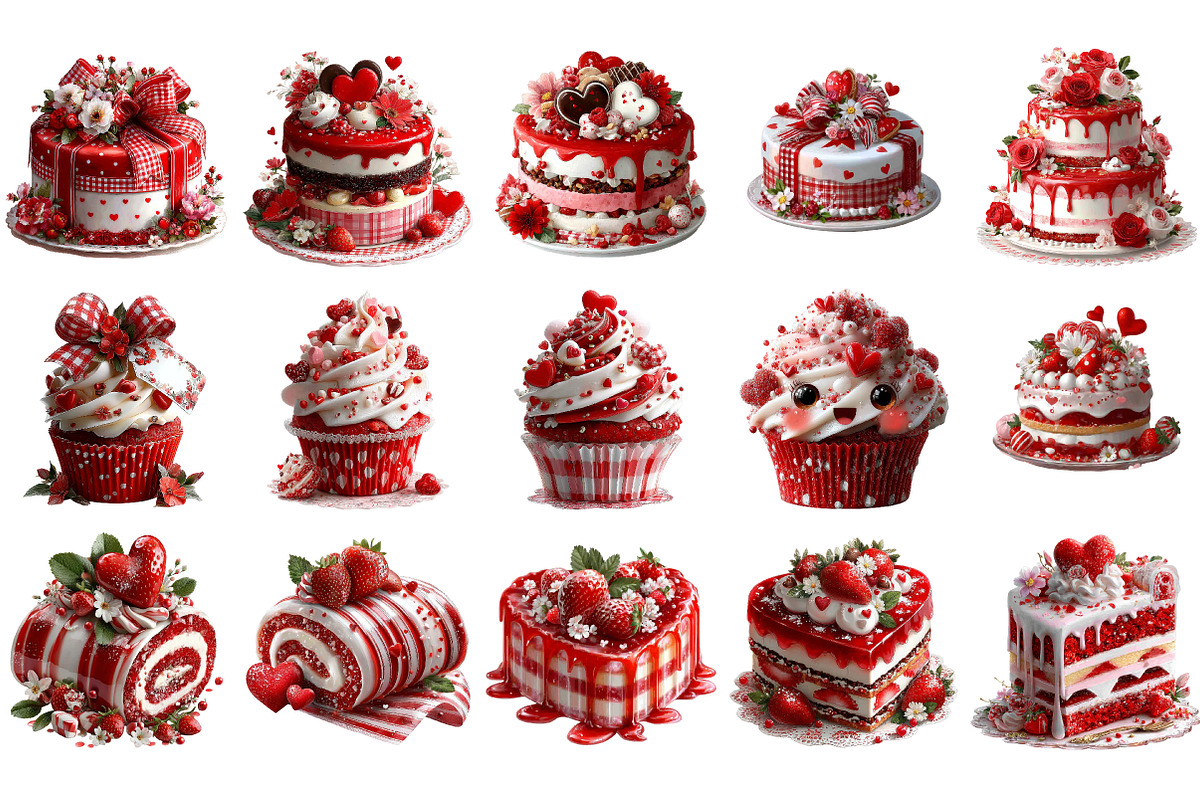 Valentine Gift Cake Clipart, an Illustration by DreamArtGraphic (Photo 4 of 4)