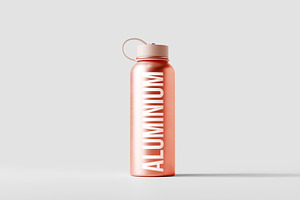 Aluminum Water Bottle Mockup Bundle