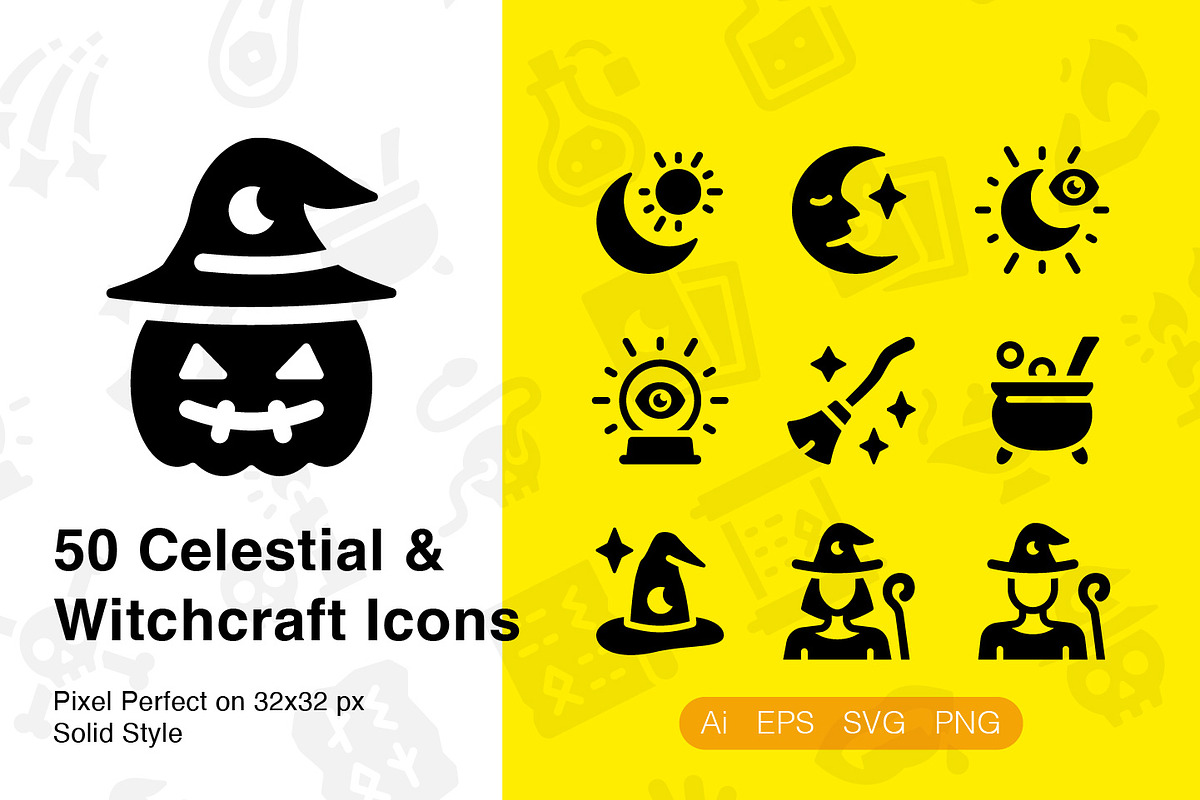 Celestial and Witchcraft Solid Icons, a Solid Icon by Ayub_Irawan (Photo 1 of 2)