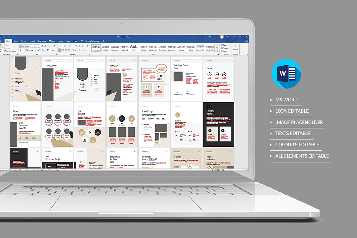 Annual Report Template, a Brochure Template by White Graphic (Photo 2 of 15)