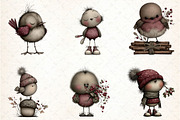 Whimsical Robin Bird Clipart, an Illustration by DreamCafeArt (Thumbnail 5 of 7)