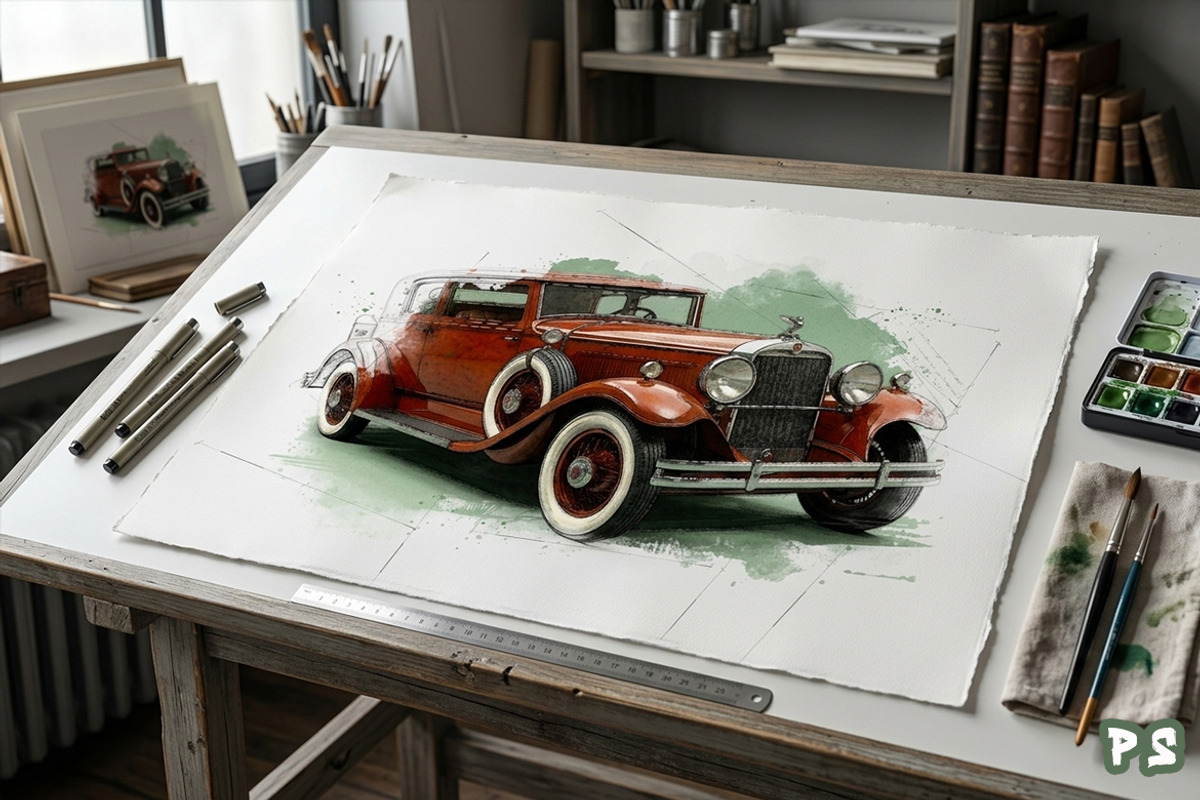 Ultimate Watercolor Car Photo Effect, an Action Add-On by 3d_model_tifotizi (Photo 3 of 7)