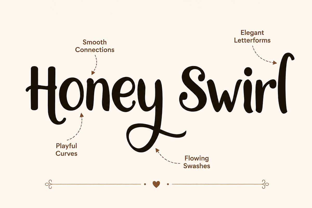 Honey Swirl, a Script Font by Wow Magic (Photo 5 of 6)