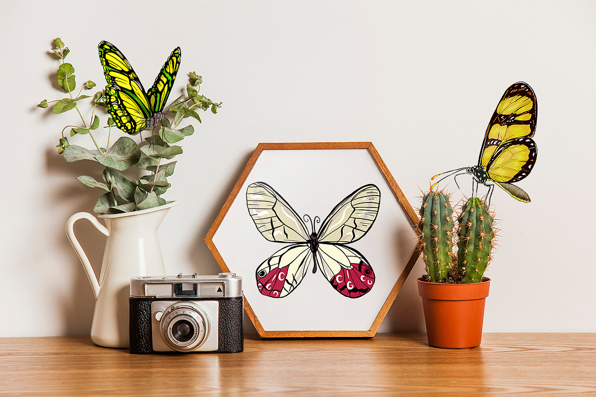 Butterflies clipart watercolor, an Animal Illustration by ElladesignCo (Photo 2 of 6)