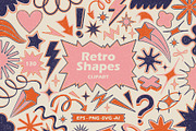 Retro Shapes Playful Clipart, an Object Graphic by ElenKoss (Thumbnail 1 of 7)