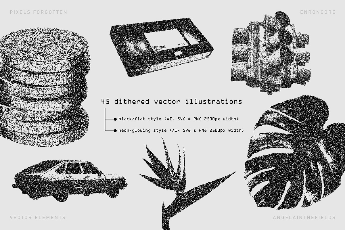 Dithered Retro Vector Graphics, an Object Graphic by angelainthefields (Photo 3 of 11)