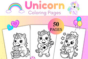 50 Unicorn Coloring Pages for Kids, an Animal Illustration by SimoDigitalArt (Thumbnail 1 of 5)