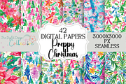 Preppy Christmas Seamless Patterns, an Illustration by DigitalDesignCollect (Thumbnail 1 of 4)