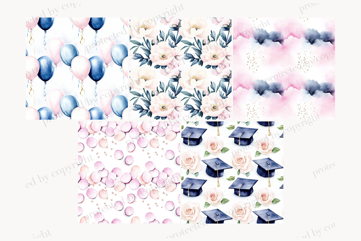 Graduation Paper | Pastel Graduation, a Pattern Graphic by GlamArtZhanna (Photo 3 of 4)