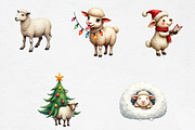 Christmas Funny Sheep Clipart, an Illustration by CrexoraLab (Thumbnail 3 of 5)