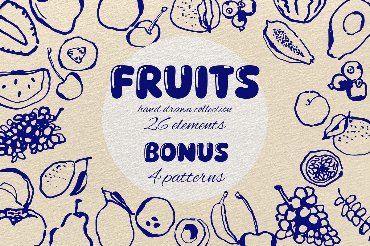 Hand drawn fruits collection, a Food Illustration by Anada (Photo 1 of 5)
