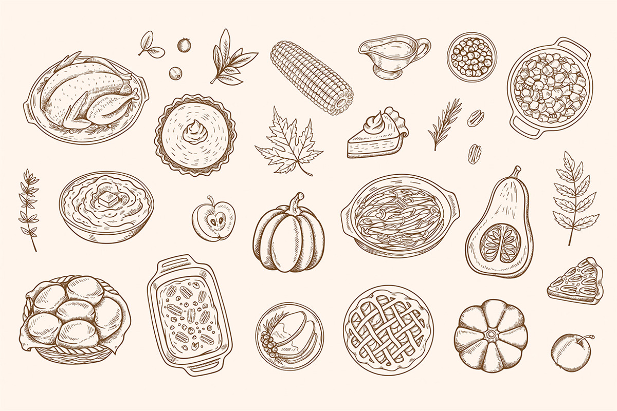 Thanksgiving Dinner Design Kit, a Seasonal Illustration by Artspace (Photo 2 of 9)