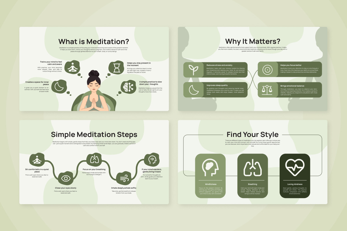 Gentle Mindful Meditate Infographic, a Presentation Template by productype1 (Photo 5 of 5)