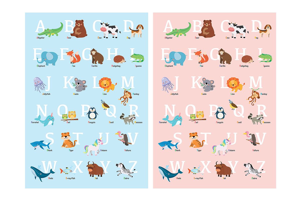 Cute Animal Alphabet, an Animal Illustration by GennyOnThePaper (Photo 1 of 3)
