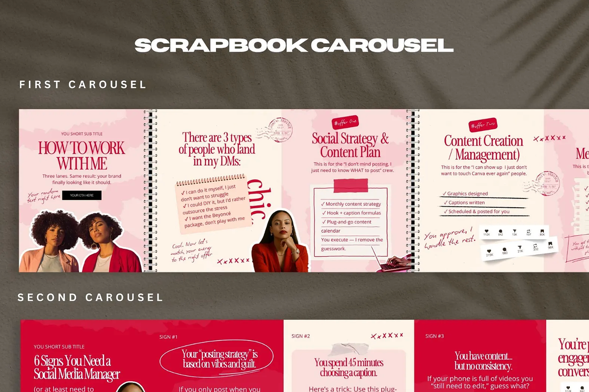 Pink & Red Carousel IG Templates, a Social Media Template by JOA CREATIVE LAB (Photo 9 of 9)