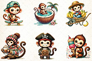 Watercolor Monkey Sublimation Clipar, an Illustration by DreamCafeArt (Thumbnail 3 of 3)