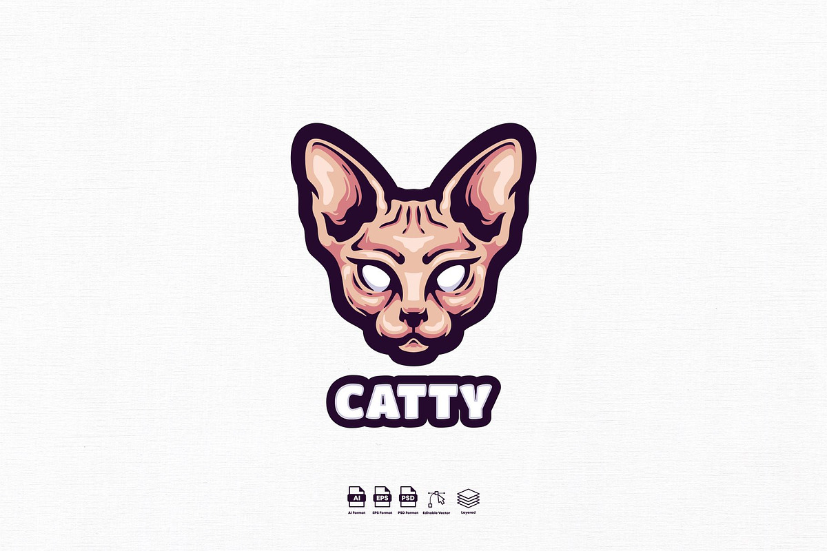 Catty Mascot Logo Design, a Branding & Logo Template by kromastd22