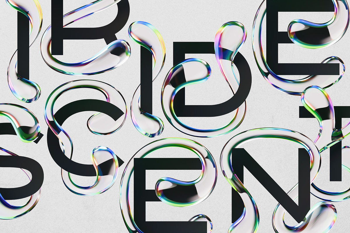 Iridescent Aqua - Color Bitmap Font, a Symbol Font by Gleb Guralnyk (Photo 3 of 4)