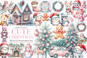 Cute Christmas clipart, an Illustration by Designworld