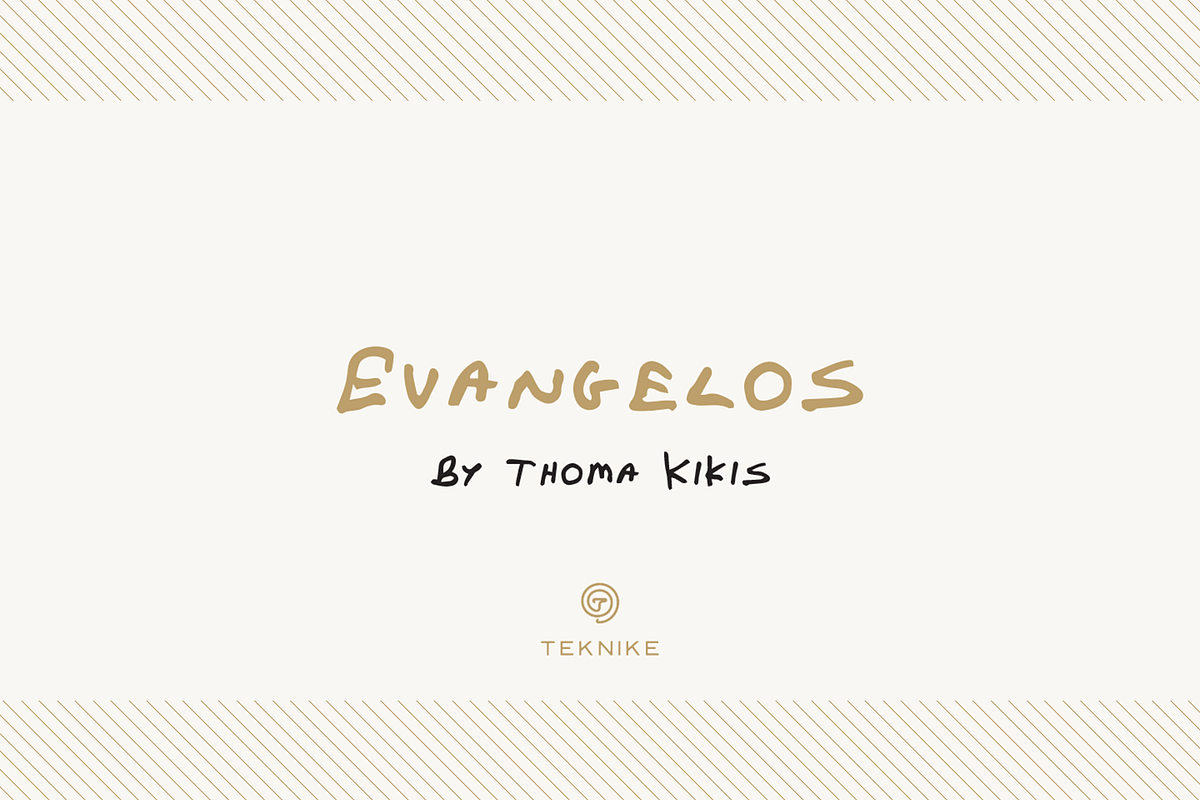 Evangelos, a Handwritten Font by TEKNIKE (Photo 1 of 6)