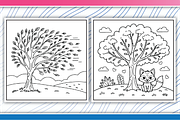 Autumn Trees Coloring Pages, an Illustration by LightExpress (Thumbnail 3 of 5)