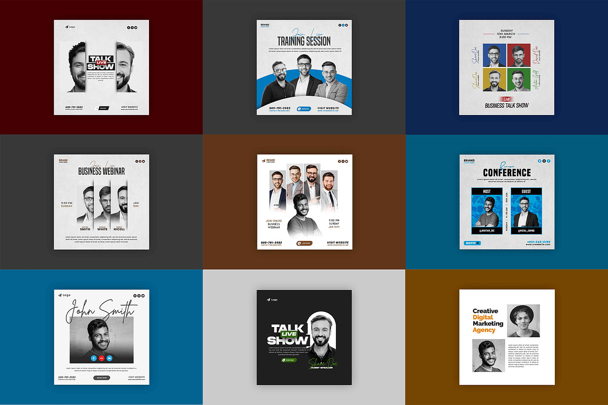 20 Podcast & Conference Post Bundle, a Social Media Template by Saman Osama (Photo 3 of 4)