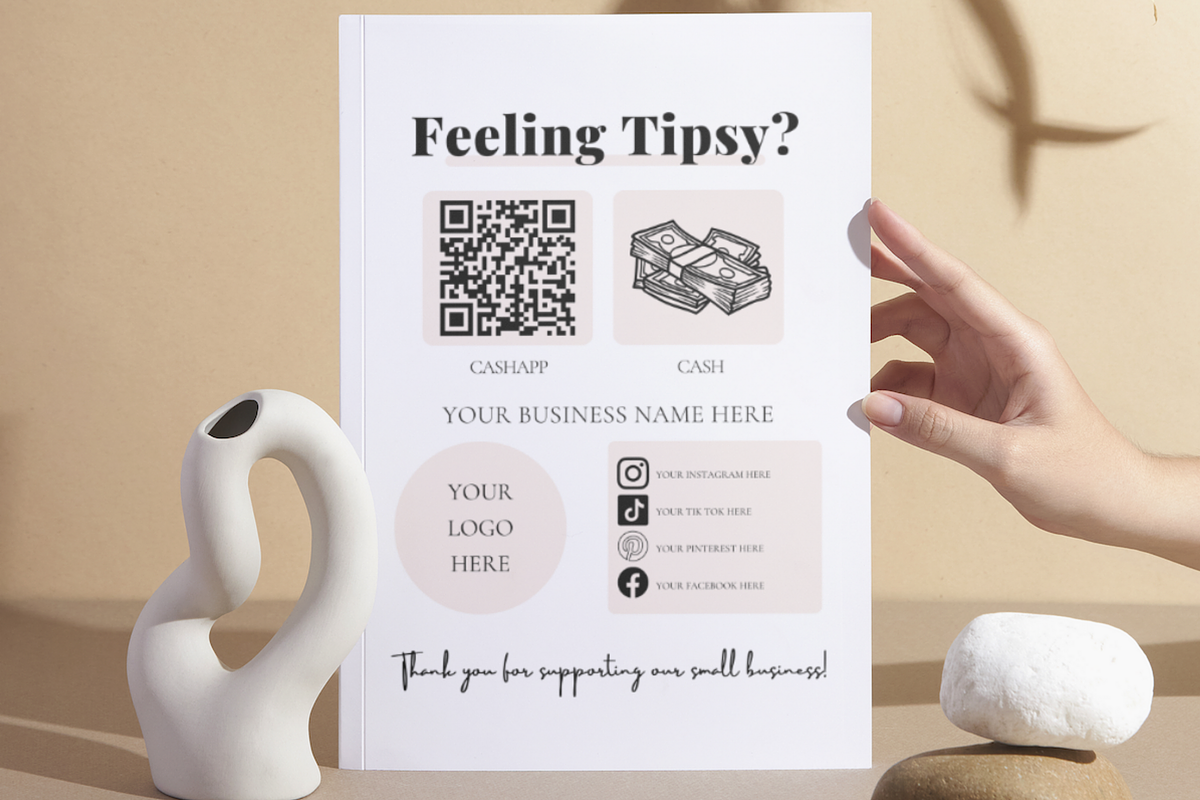 Tip Payment Business Sign Template, a Templates & Theme by Digital By Nikoleta (Photo 4 of 9)
