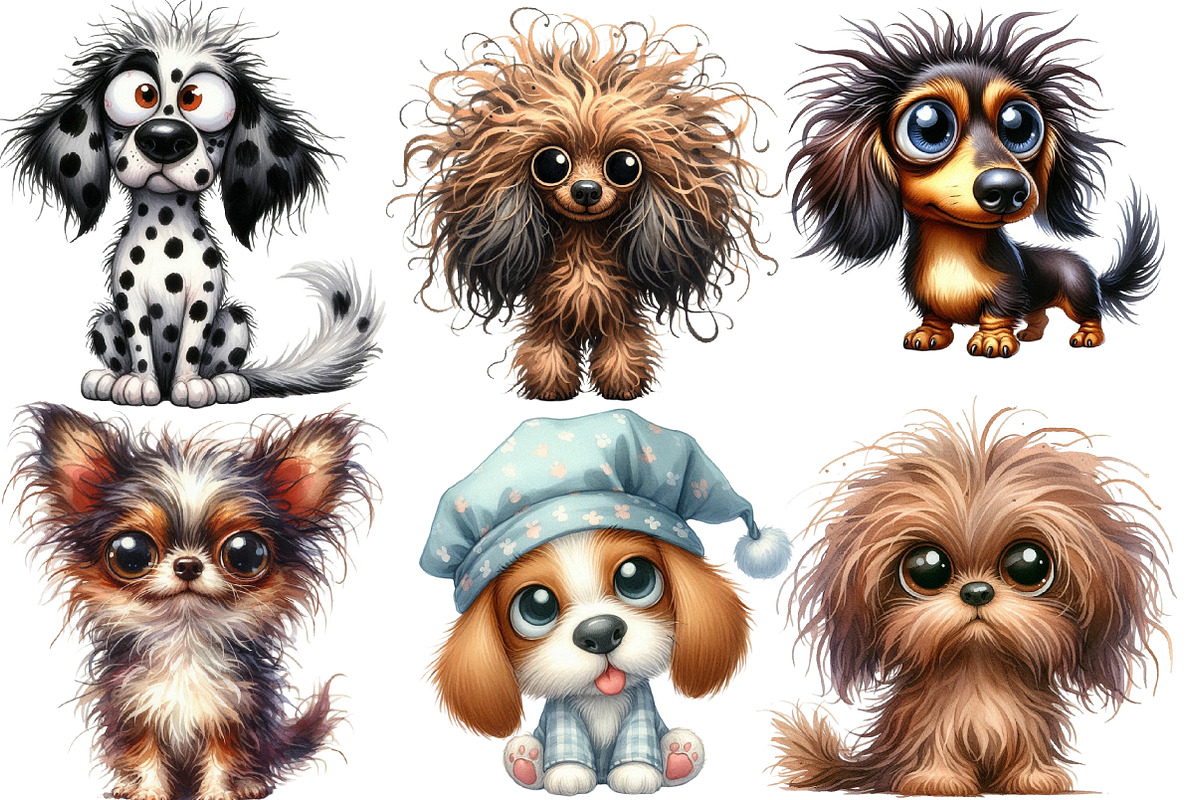 Quirky Crazy Dogs Sublimation Clipar, an Animal Illustration by Designworld (Photo 6 of 6)