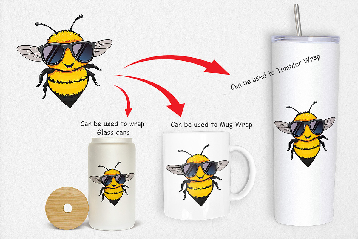 Cool Bee Clipart, a Graphic by Artnoy (Photo 5 of 5)