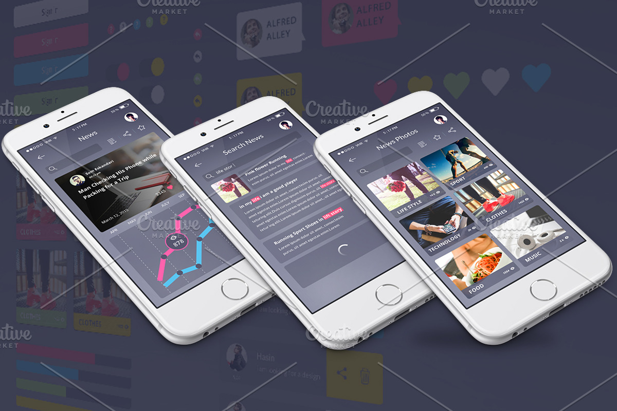 NEWS UI kit MOBILE, an UI Kit Template by Alireza Farzad (Photo 4 of 6)