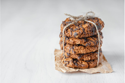 Delicious chocolate chip cookies on, a Food & Drink Photo by olhovyi_photographer