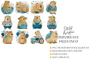 Cute Capybara Clipart Watercolor, an Animal Illustration by Nicole Branger Art (Thumbnail 9 of 21)